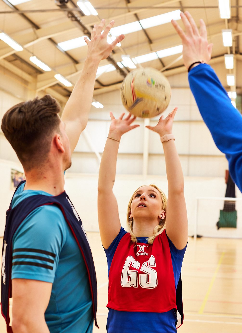 Students playing netball