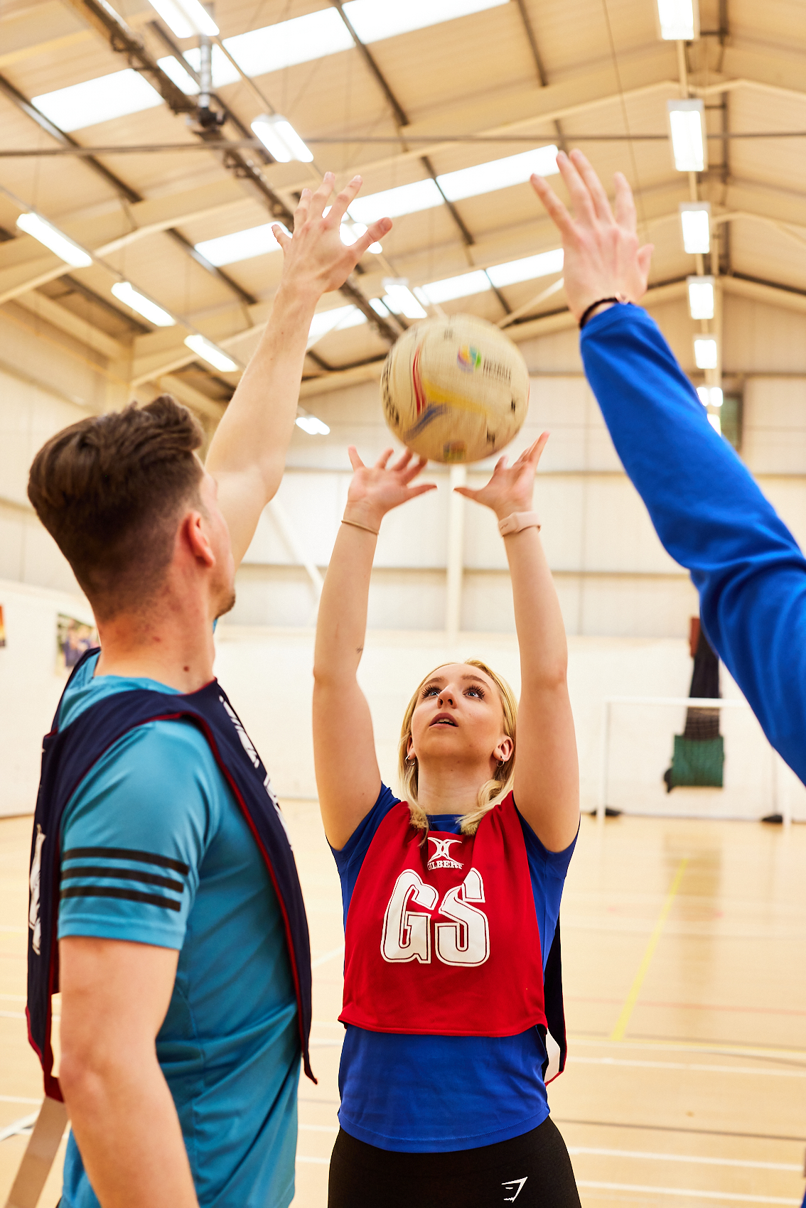 Students playing netball