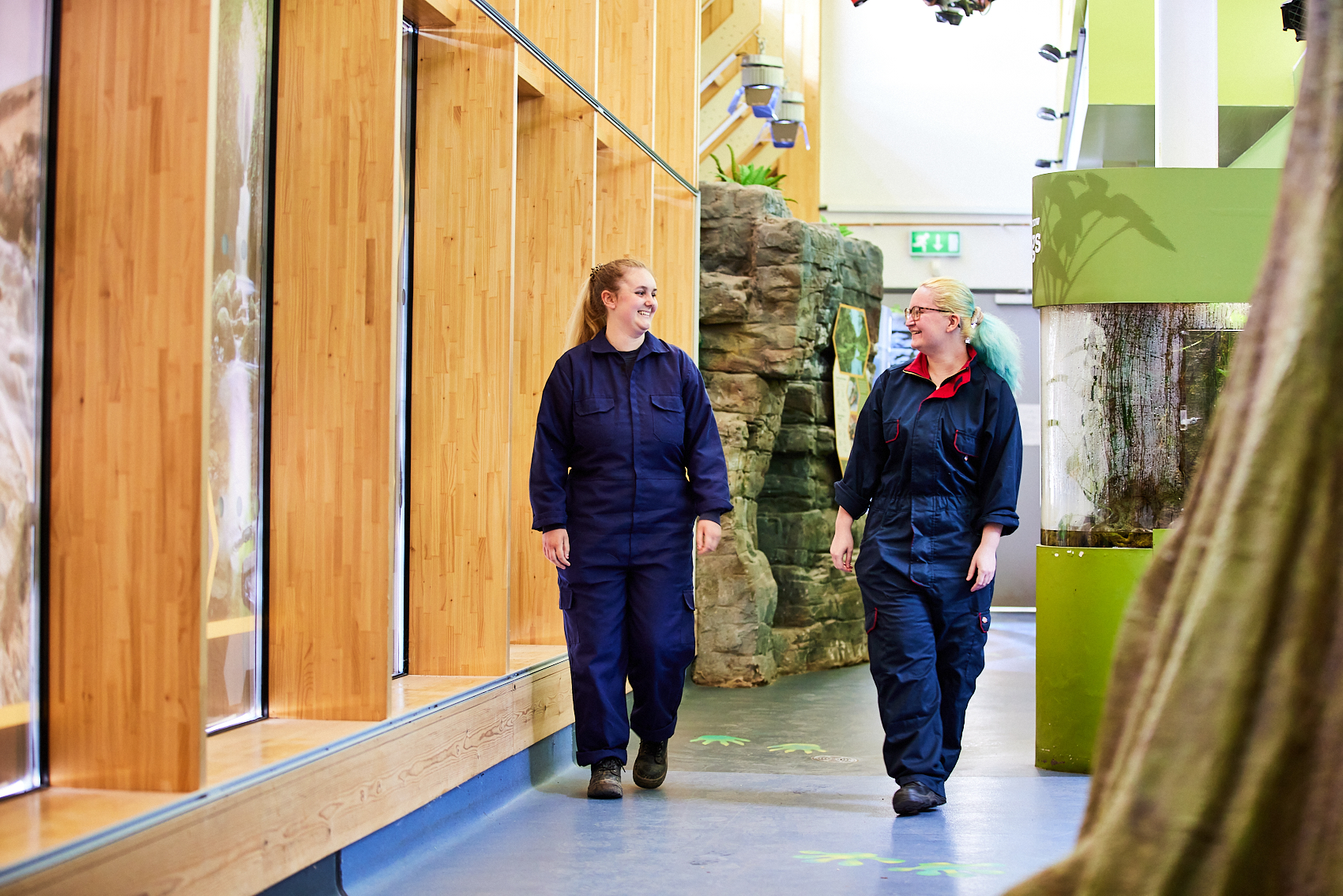 Two students walking at the wildlife park