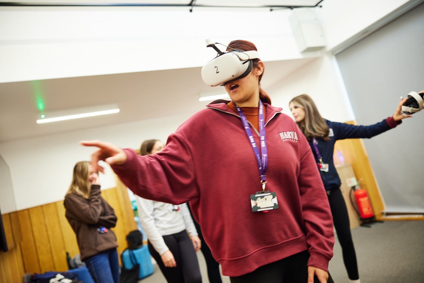 Student with a VR headset