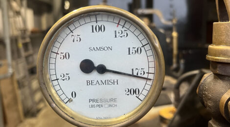 Samson pressure guage with Beamish text.