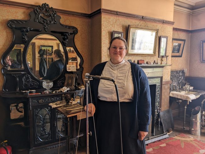 Costumed staff member.