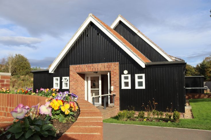 Pointed 1950s welfare hall.