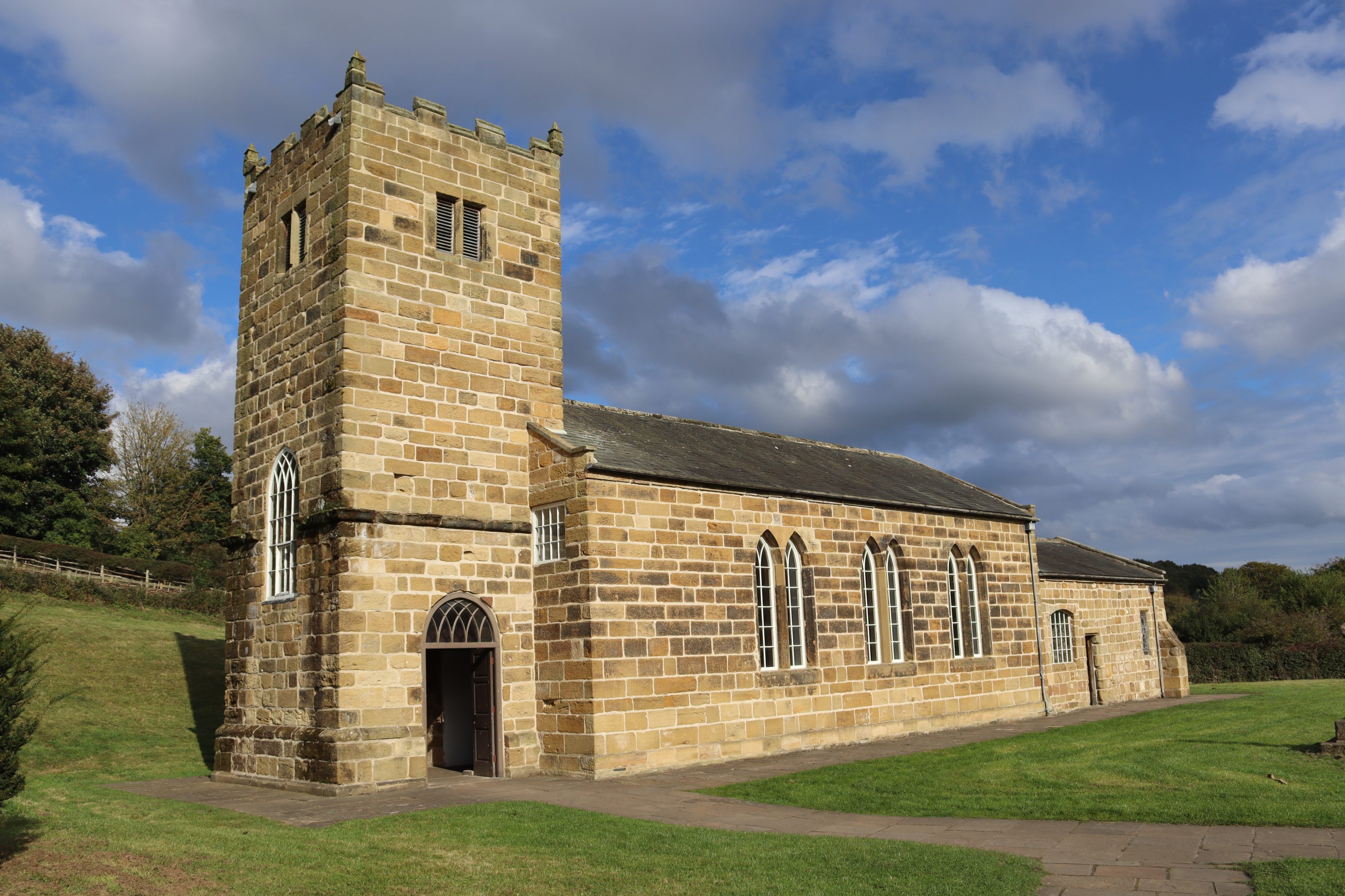 Stone church.