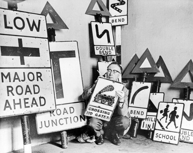 Frank with objects from the museum's collections.