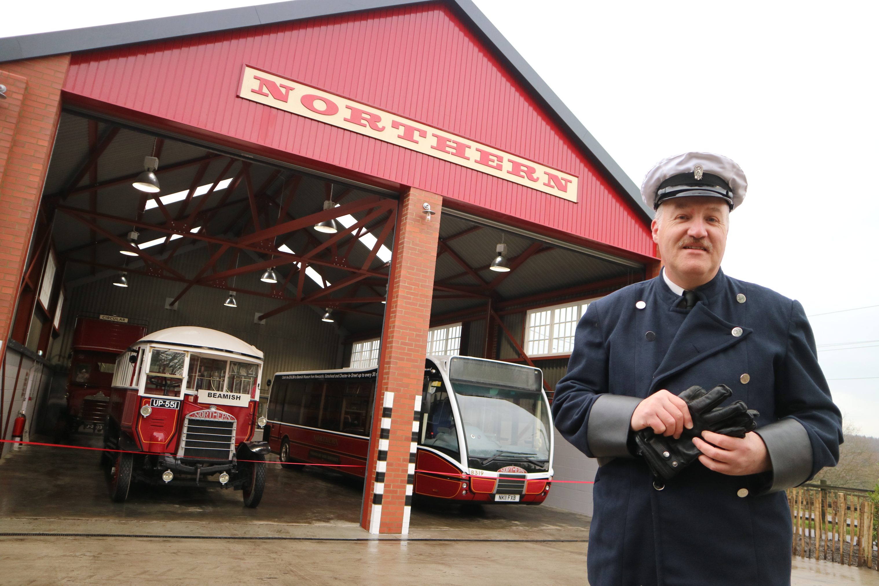 The bus depot and a conductor