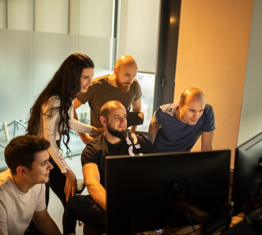 A team meeting in the Sofia office