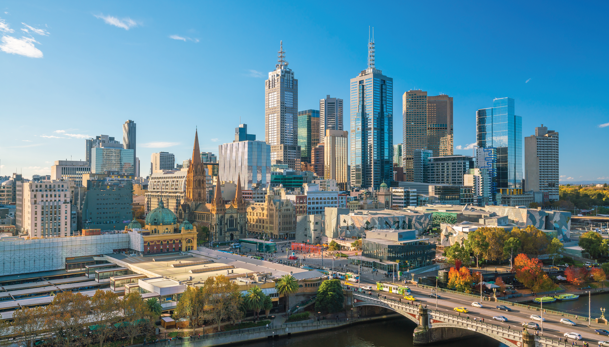 Cityscape view of Melbourne Australia