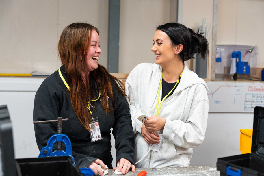 Basic Household maintenance female students laughing