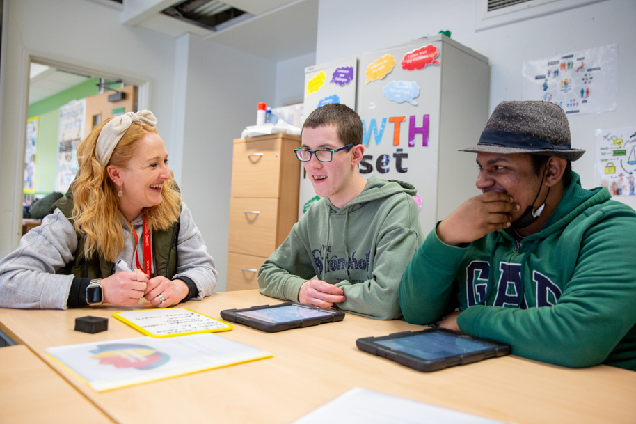 Students laughing