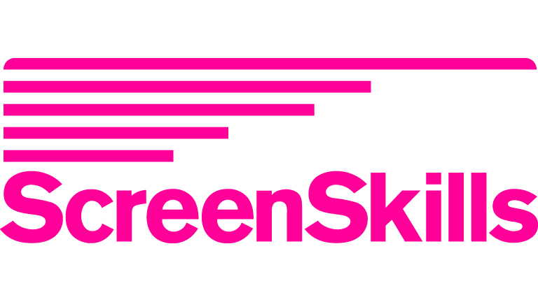 Screenskills logo in magenta pink