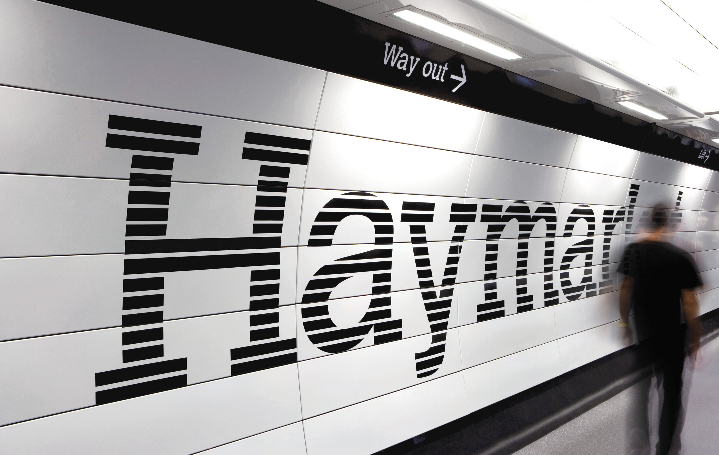 Someone walking in Haymarket Metro station