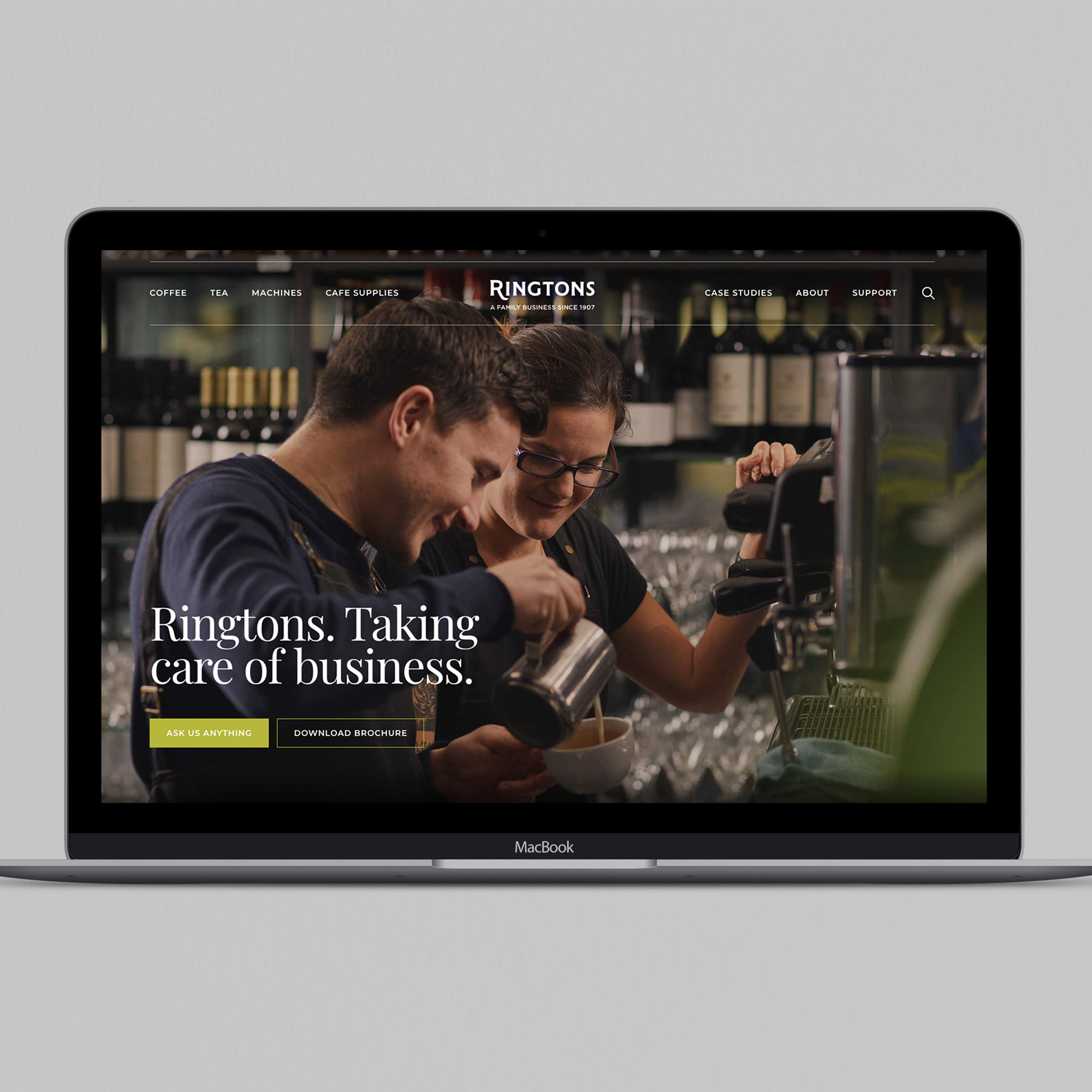 Laptop showing webpage.