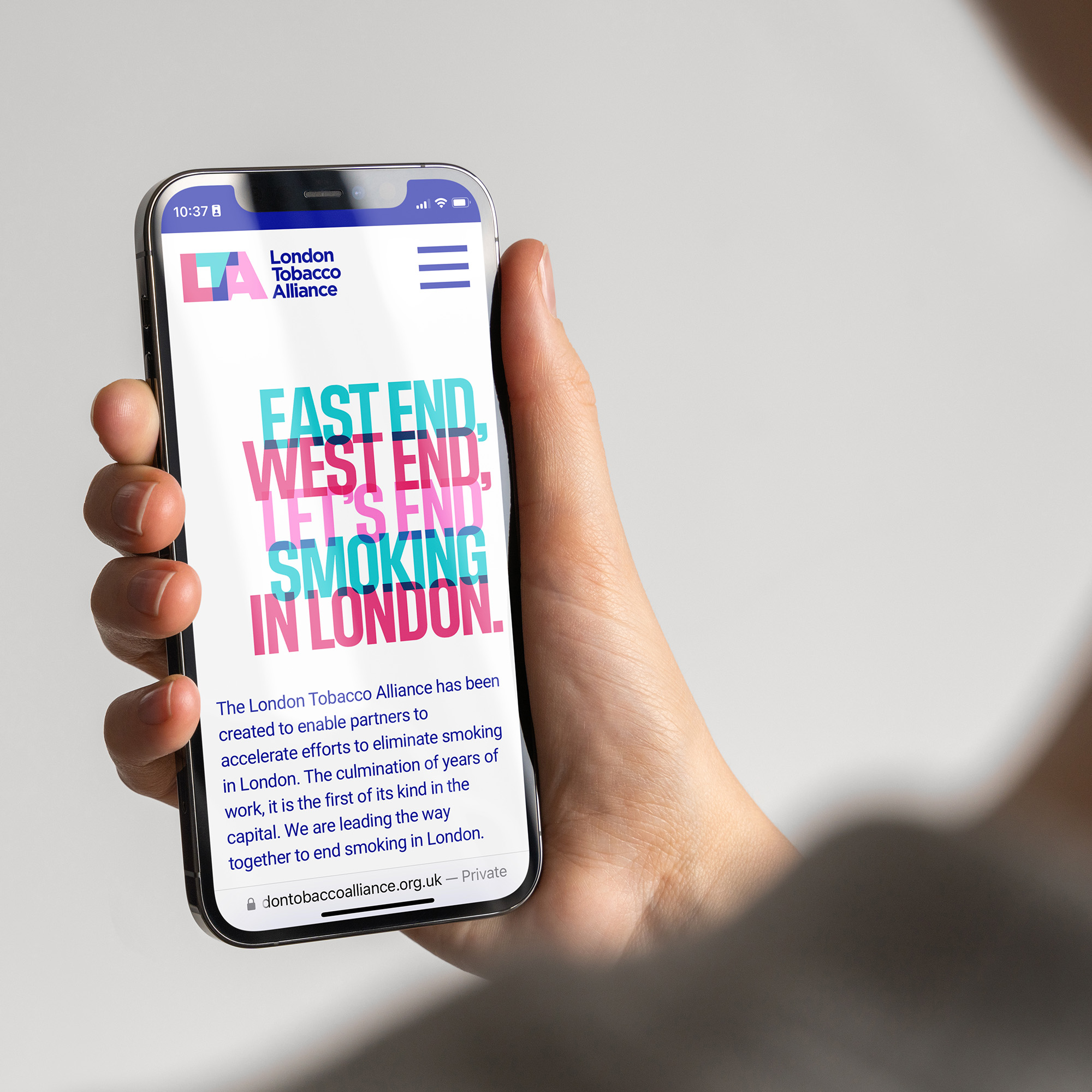 iPhone with visible webpage showing.