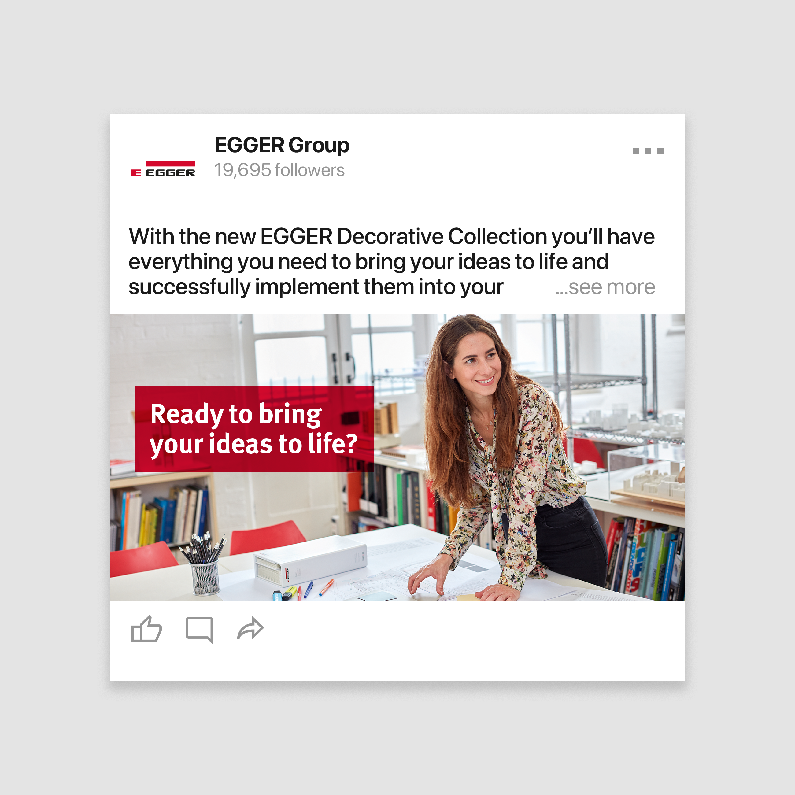 An EGGER Group LinkedIn post