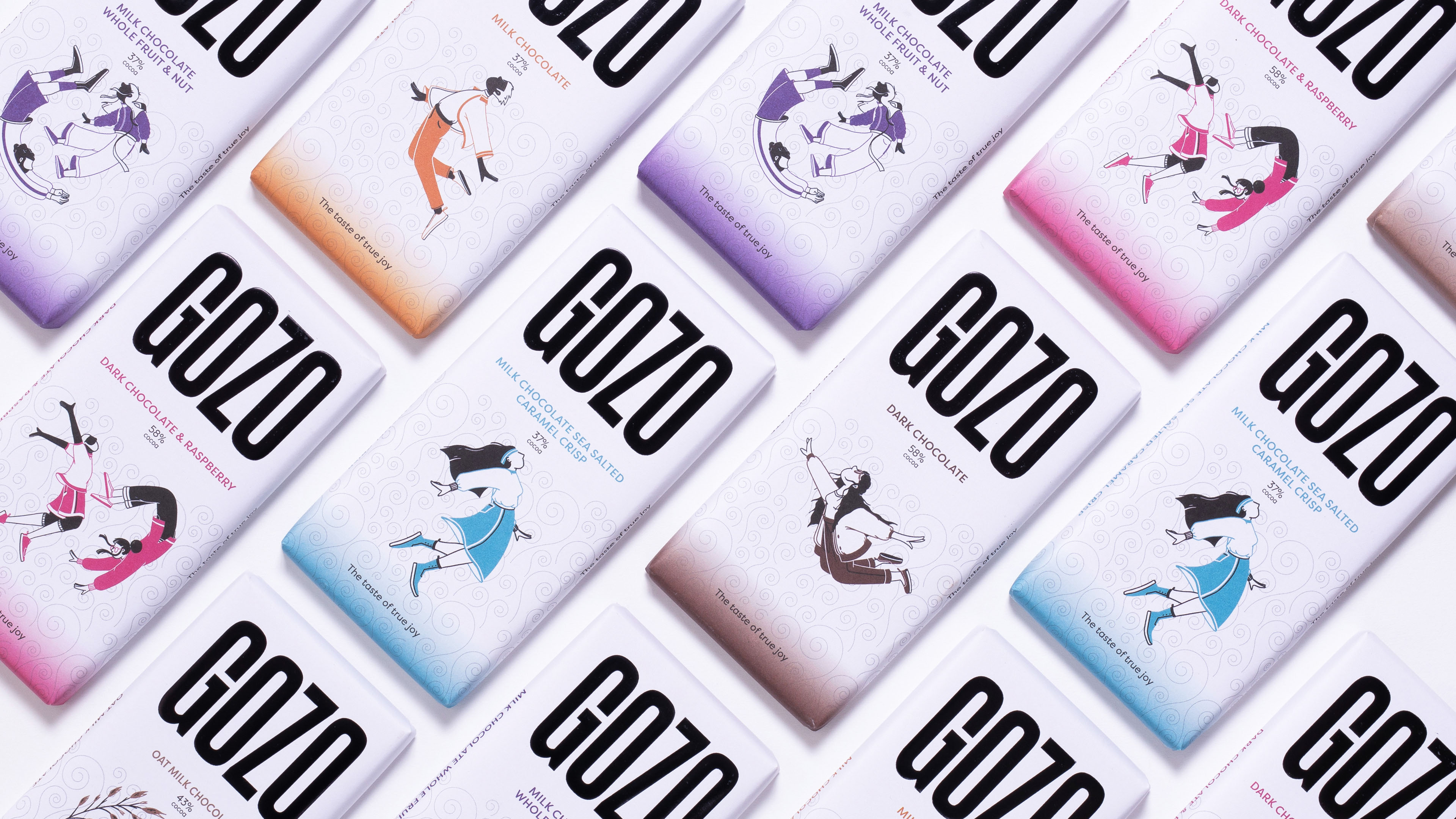 A range of chocolate bars lines up