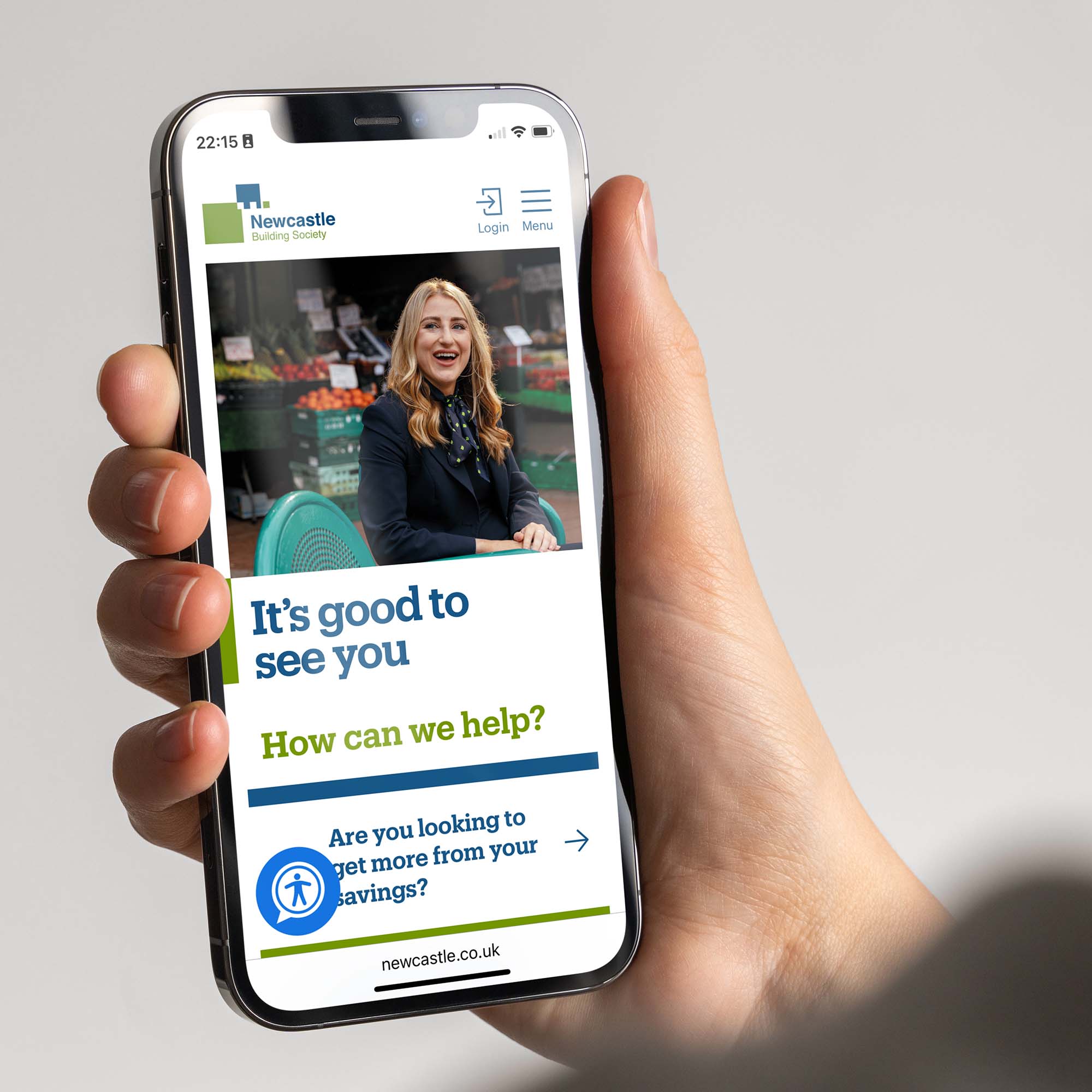 New website Newcastle Building Society website design on mobile device