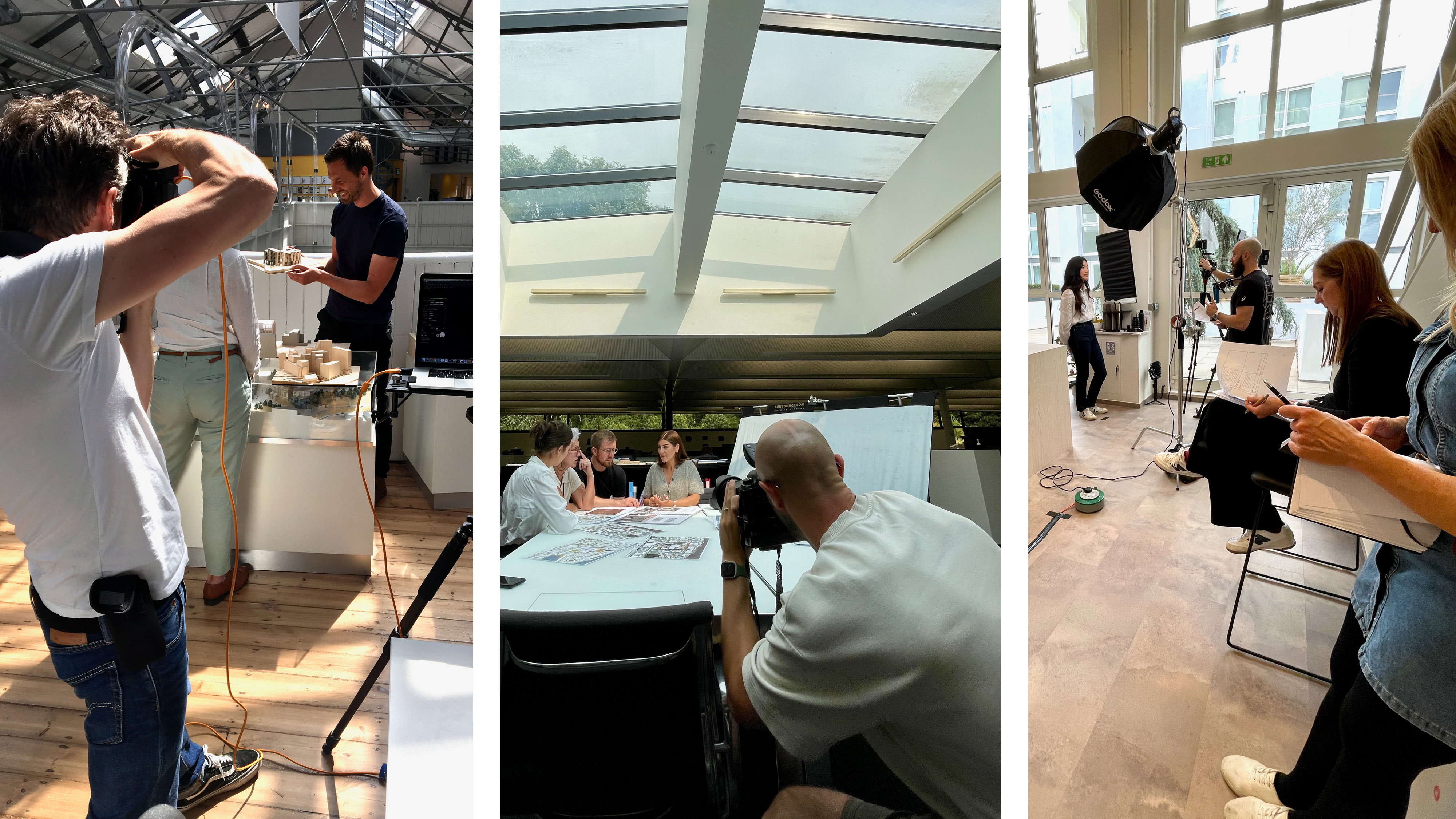 Three images of photoshoots