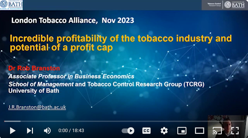 tobacco control research group The Potential for a Levy on the Tobacco Industry