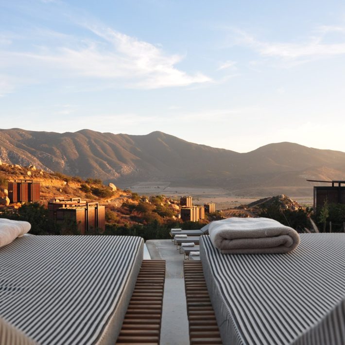 Two sunloungers overlooking a beautiful view