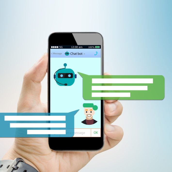 Talking to a chatbot on a cell phone