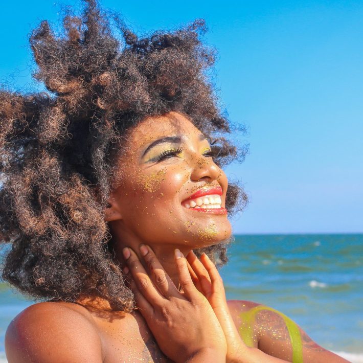 Happy woman on a beach